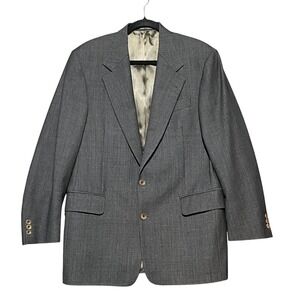 LAMBERTI Mens Grey Striped Virgin Wool Blazer Jacket Made in Italy Size 38R